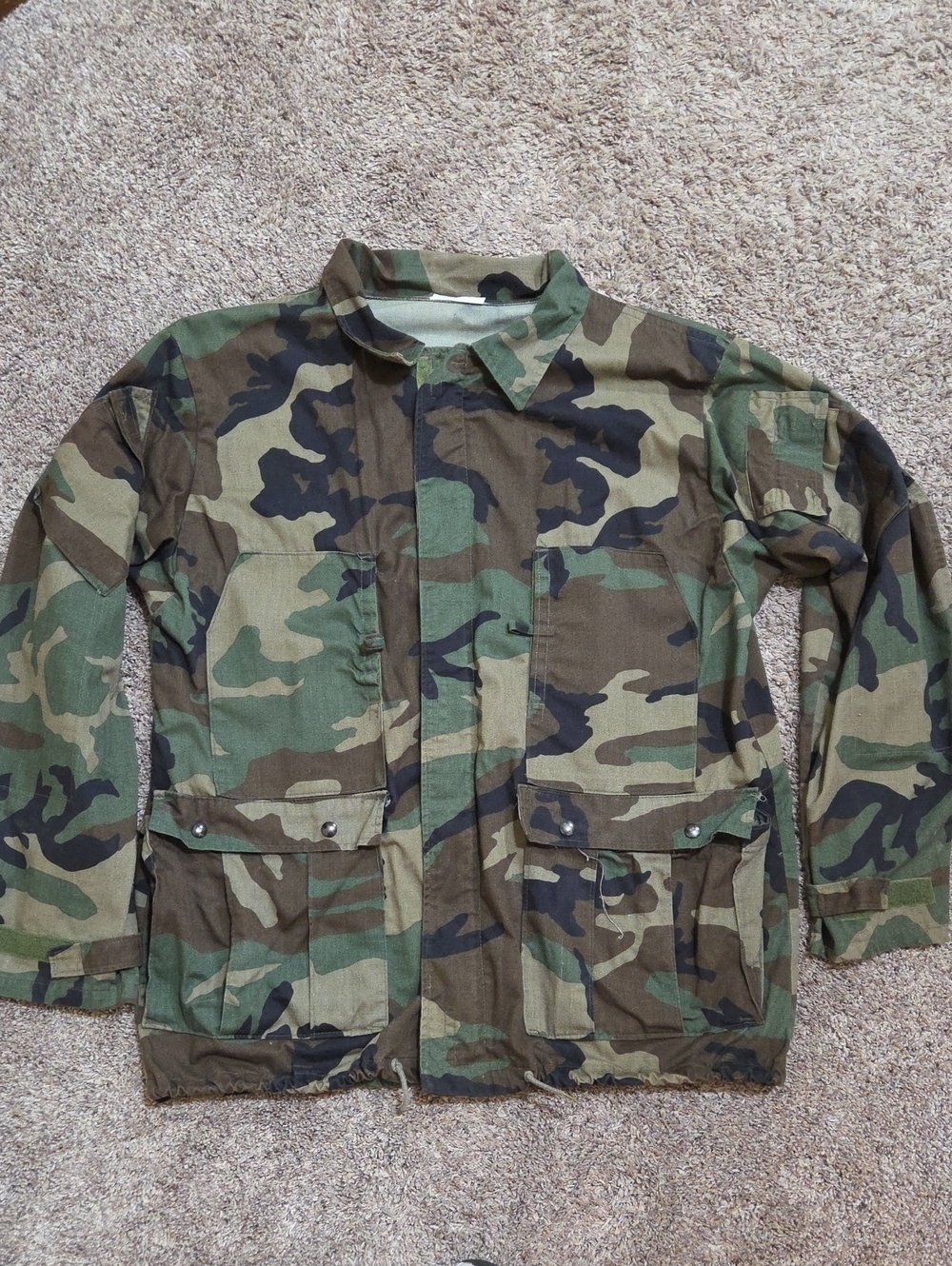Camouflage Military-Style Men's Field Jacket - Green Camo Sixe XL